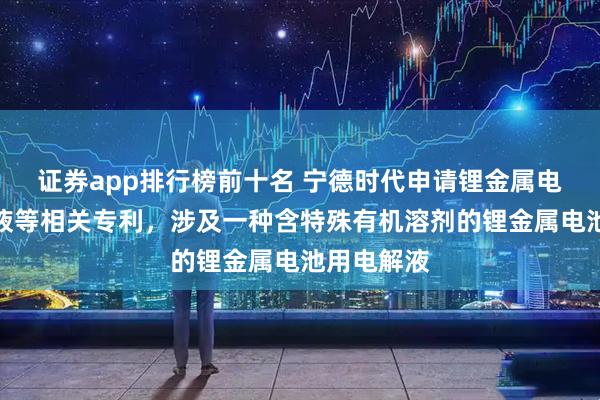 证券app排行榜前十名 宁德时代申请锂金属电池用电解液等相关专利，涉及一种含特殊有机溶剂的锂金属电池用电解液